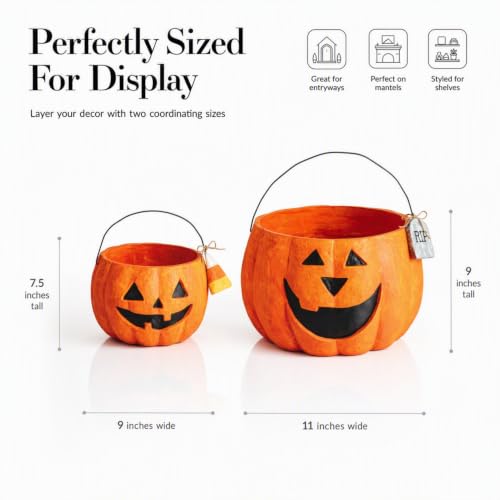 Image of Mud Pie Halloween Pumpkin Treat Buckets