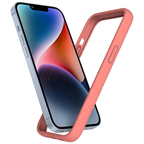 K TOMOTO Liquid Silicone Bumper Case for iPhone 14 (6.1 Inch) Coral