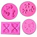 4 moldes de silicona para chocolate, moldes de fondant con nudo de lazo, bandeja de cubitos de hielo, antiadherente, para decorar pasteles, chocolate, dulces, gelatina, hornear, herramienta de cocina