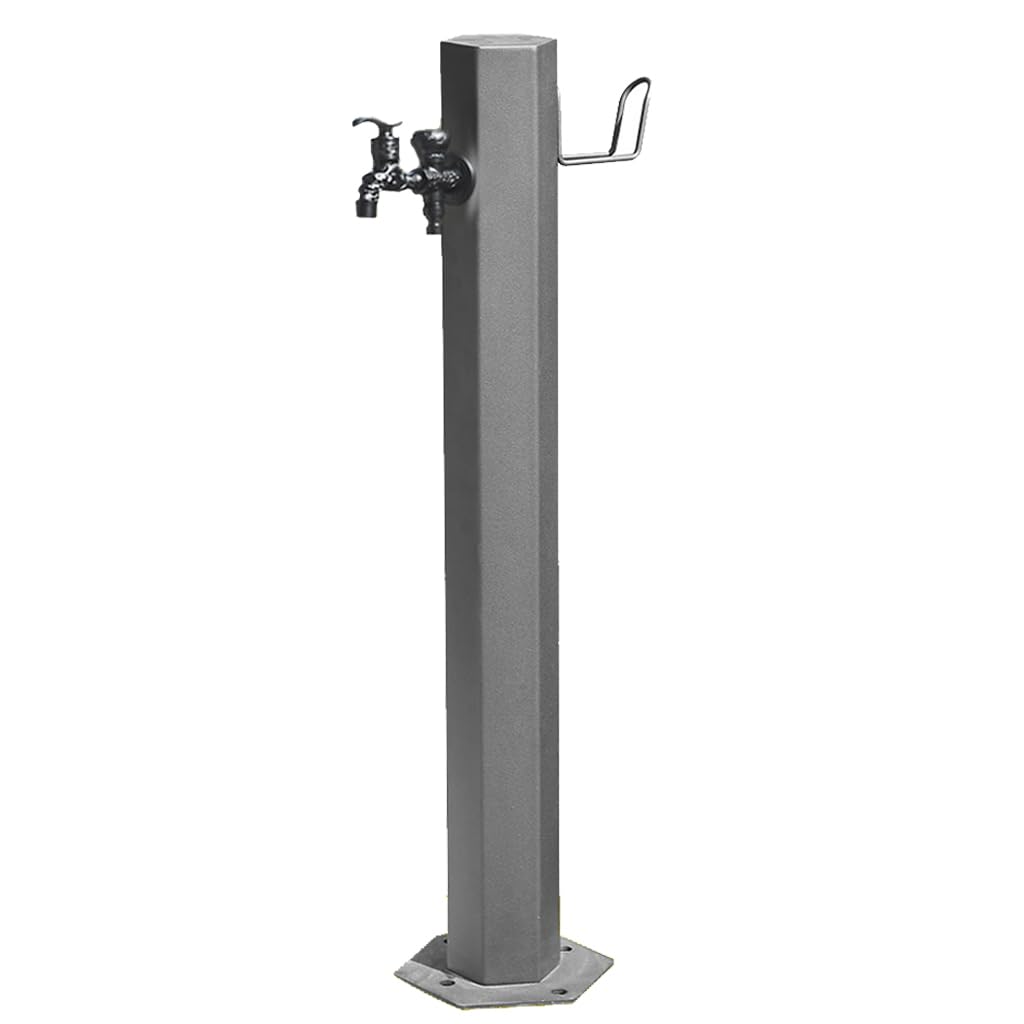 Fontaine de jardin avec pistolet pulvérisateur et double bec en acier inoxydable 304 noir