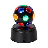 LED-Discokugel, 7,6 cm, mehrfarbig, kabellos, Stroboskop, Lampe, automatisiertes schwenkbares Beleuchtungsmodul, für Hochzeit, Weihnachten, Halloween, Zuhause, Bar, Karaoke, Innen- und Außenbereich
