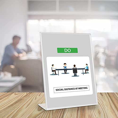 Image of Parikshit Sublimation 6x4 inch 4pcs Portrait Acrylic Sign Holder Table top Display Stand for Exhibition menu Photo Flyer brochure (4X6 Inch - 4pc, Portrait)