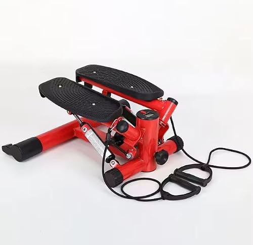 Mini Stepper Exercise Machine with Resistance Bands, Red