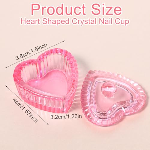 Nogeqi 2PCS Dappen Dish para Monómero, vidrio rosa miniatura 3