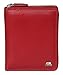 Brown Bear Geldbörse Reißverschluss Leder Rot RFID-Schutz für Herren & Damen, Echtleder Doppelnaht Portemonnaie Männer Frauen Hochformat, Business Geldbeutel 8 Karten-Fächer, Portmonee 9.5 x 12 cm