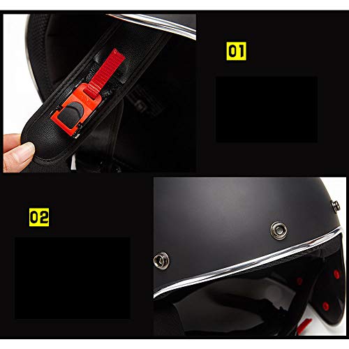 Casco de motocicleta retro en negro elegante con barra de barbilla para moto eléctrica 3