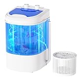 Superday Mini Portable Washing Machine, Single Tub Compact Laundry with Spin Cycle, 6.6LBS Washing Capacity Small Electric Washer Machine for Home, Apartments, Outdoor, RV, Dormitory, Blue