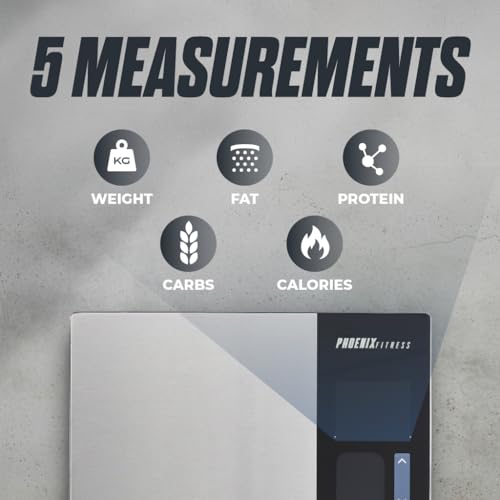 Phoenix Fitness Smart Food Scale – Bluetooth Digital Kitchen Scale With Nutritional Tracking & Food Database Via Fitdays+ App – Precision Stainless Steel Scales With Tare Function | 5Kg Capacity - 2