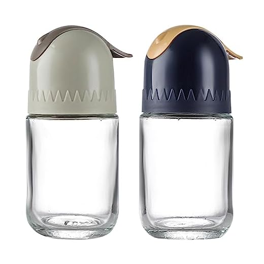 Greyoe Salt- och pepparkar set, salt och pepparkar glas, 2 st salt- och pepparkar för kök, matbord, utomhus (grå och blå)
