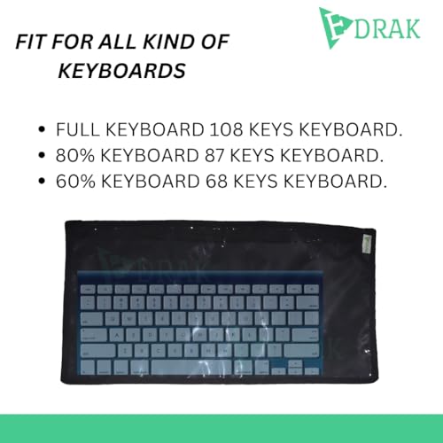 Image of EDRAK TRANSPRENTKeyboard Dust Productive Bag Case Sleeve Pouch for UniversalKeyboard Logitech /Razer /Das /Havit /Apple Magic Keyboard Protector, Wireless /Wire Computer /Cover