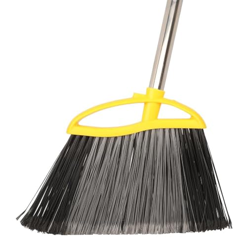 Heavy Duty Outdoor Broom With 145CM Long Handle, Stiff Bristles, Angle Sweeping for Floor Cleaning - Garage, Patio, Garden, House and Kitchen