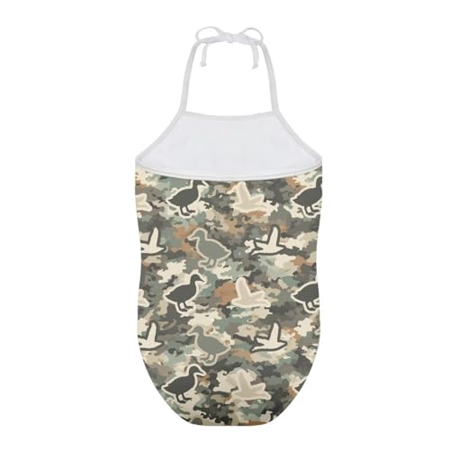 Image of ELEQIN Cartoon Animal Cute Girls One Piece Swimsuit Adjustable Swimwear for 3Y-10Y