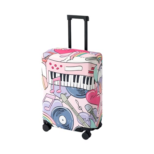 Image of HOKIPO 220gsm Durable and Washable Suitcase Covers for Trolley Suitcase, Medium (21-22inch) - Music Vibes (AR-6344-D6)