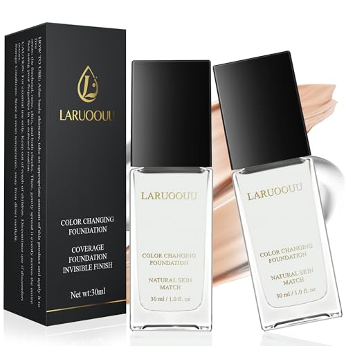 4-in-1 Color Changing Foundation, Long-Lasting, Waterproof, Sweat-Proof, Lightweight, Medium to Full...