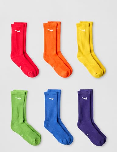 Image of Nike Unisex Kids' Everyday Cushioned No-Show Socks (6-Pack) | Boys and Girls