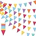 Outus 6 Sets Rainbow Pennant Banner Garland Multicolor Bunting Felt Fabric Pennant Banners Flags Rainbow Bunting for Birthday Party Festival Decorations (Vivid Colors)