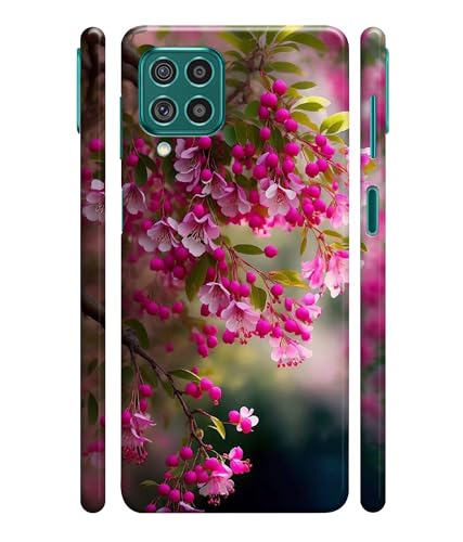 Image of Pink Floral Flowers Printed Hard Back Case Cover Compatible for Samsung Galaxy M02S / Samsung Galaxy F02S (Multicolor) - D1662