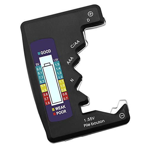 Obobb Testador de bateria universal, testador de bateria, tela LCD, dispositivo de medição de tensão