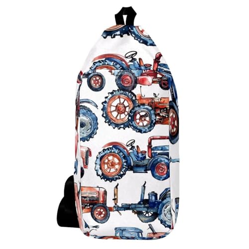 Sac à dos à bandoulière tracteurs multicolore pour homme et femme 16cm