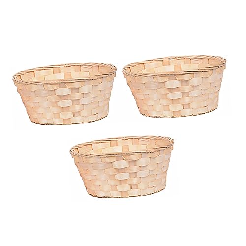 Kichvoe 3Pcs Woven Storage Baskets Natural Decorative Holders for Fruits Snacks and Organization and Versatile Home Decor Bins for Dining Tables and Desks