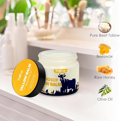 Beef-Tallow-Balm-for-Skin-Care-All-Natural-Moisturizing-Body-Oil-with-Honey-and-Beeswax-Tallow-from-Grass-Fed-Cows--Beef-Tallow-Moisturizer-Made-in-USA-20-Oz