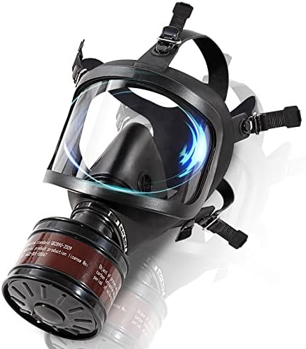 HANUU Gas Masks Survival Nuclear and Chemical, Gas Mask Military Tactical Respirator, Full Face Respirator Mask with 40mm Activated Carbon Filter for Dust, Vapors, Chemicals