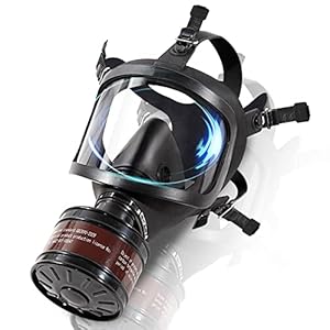 HANUU Gas Masks Survival Nuclear and Chemical, Gas Mask Military Tactical Respirator, Full Face Respirator Mask with 40mm Activated Carbon Filter for Dust, Vapors, Chemicals