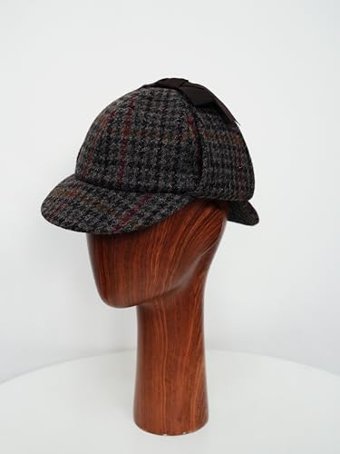Image of TAILORMAP Harris Tweed Deerstalker Hat for Adult and Child,Detective Hat for Men and Women