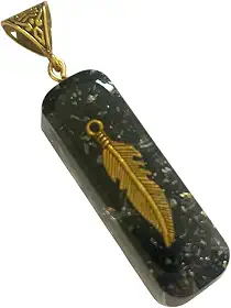Acessório de moda de cristal de orgonita turmalina preta, presente feito à mão para homens e mulheres