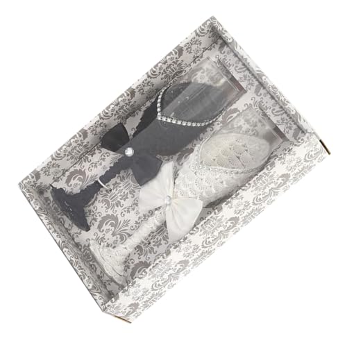Flûtes à vin noires et blanches verres de mariage célébrations - 2