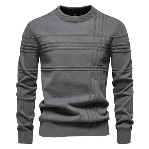 Suéter de cuello redondo para hombre antipilling, jersey cómodo que no pica para el frío