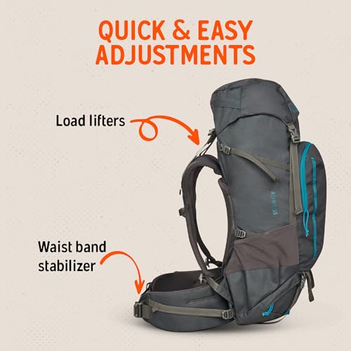 Image of Kelty Asher Backpack, Daypack to Multi-Day Backpacking Capacity, Hiking, Lightweight Travel Pack, Internal Frame (55L Beluga)