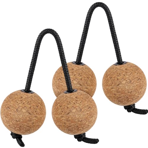 Meooeck 2 Pairs African Aslatua Cork Kashaka Rhythm Balls Lightweight Quiet Hand Percussion Instrument Musical Single Hand Silent Rhythm Balls for Adults Beginners Music Lovers