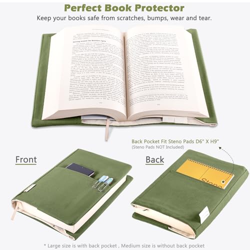 Aplufine Capas de Lona para Livros, Protetor de Livros Lavável, Capa de Livro para Romances de Bolso