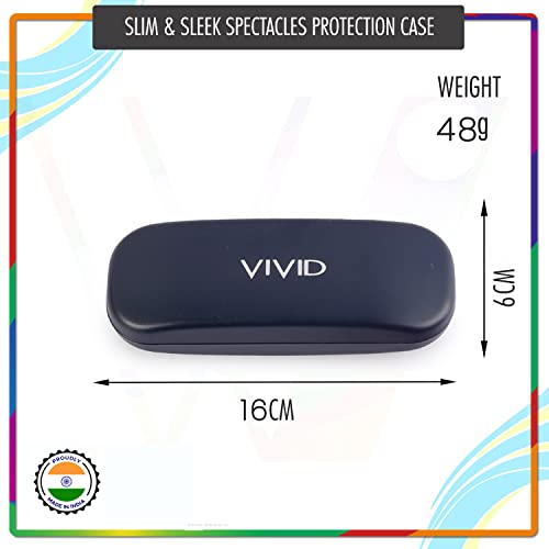 Image of VIVID Vision Unisex Adult Eyewear Specs Case Cover | Screw Driver | Free Cloth | Protect Eye Glasses | ABS | Plastic | Spectacles | Cases | AP - 435 | 3 IN 1 | Navy Blue
