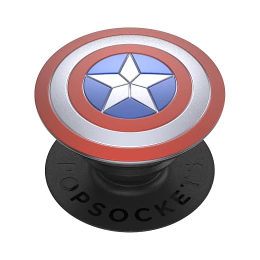 PopSockets: PopGrip - Soporte y Agarre para Teléfonos Móviles y Tablets con un PopTop Intercambiable - Enamel Captain America Shield