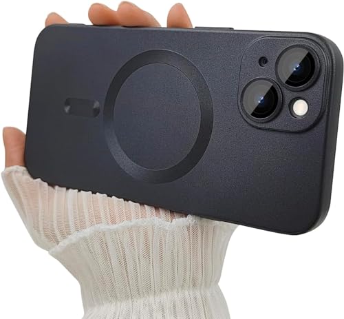 Image of Vaku Luxos Soft Silicon Mag-Safe Back Cover for iPhone 15 Full Lens Protection Silicon Case Scratch Resistant Slim Thin Military-Grade Protection - Black