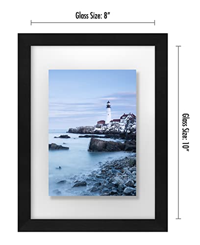 Americanflat 8X10 Floating Frame In Black With Polished Glass And Hanging Hardware Included - Also Use 5X7 Or 4X6 Photos For Floating Effect - Horizontal And Vertical Formats For Wall And Tabletop #TOP1