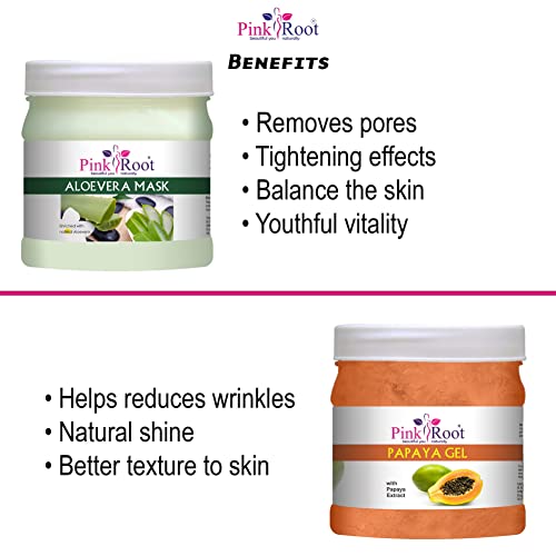 Image of Pink Root Aloe Vera Mask 500gm with Papaya Gel 500gm