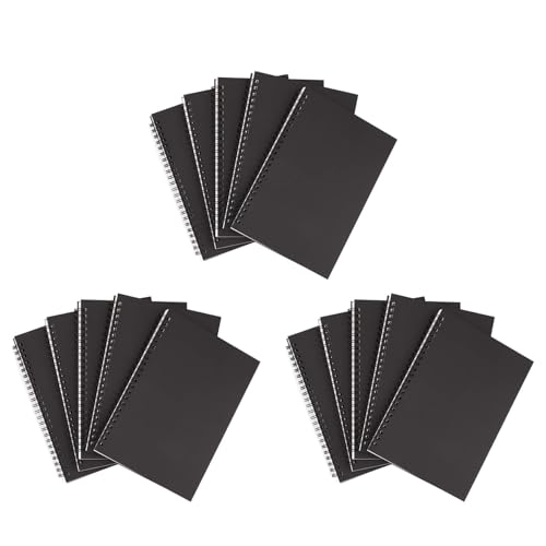 Carnet de Journal Non Ligné A5 Lot de 15 Cahiers de Notes à Spirale Papier Blanc