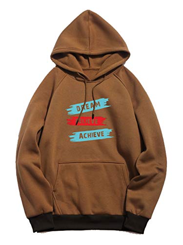 Image of More & More HOODMASTER Men's Cotton Hoodie Sweatshirt with Pockets Full Sleeves Regular Fit Solid Pattern Hooded Neck and Standard Length | Hooded Sweatshirt with Pockets Brown