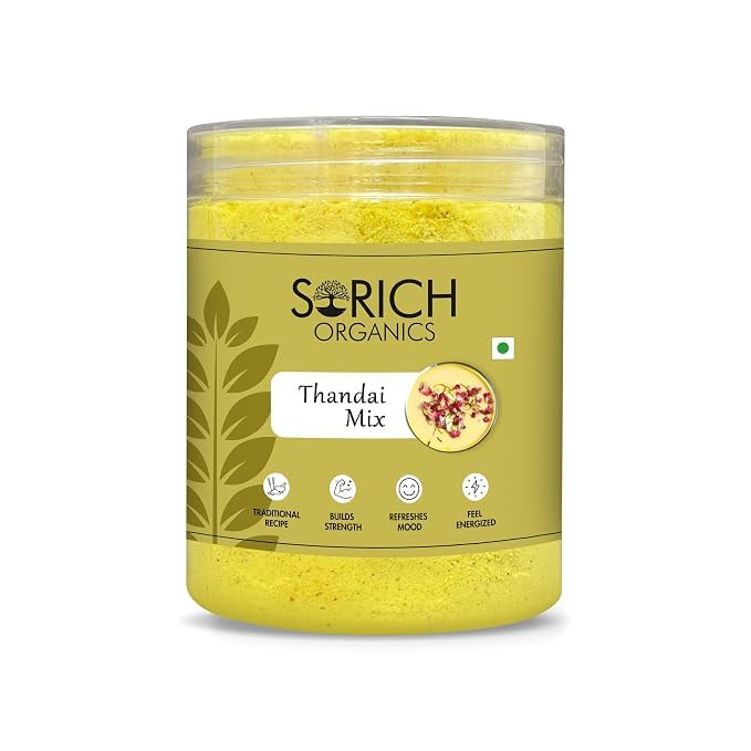 Sorich Organics Thandai Mix 300g | Thandai Powder for Milk Mix | Thandai Premix Ready to Make | Perfect Summer Drink | Instant Refreshing Drink | Badam, Pista and Elaichi Mixed-image-45