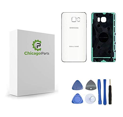 for Samsung Galaxy Note 5 Back Cover - Rear Glass Replacement Part with Adhesive & Tools - New OEM (White)