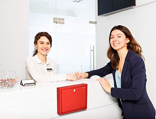AdirOffice Multi Purpose, Mailbox, Drop Box, Suggestion Box, Wall Mountable, 3" x 10" x 12" - Red