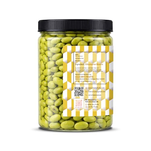 Image of LILA DRY FRUITS Edamame Beans 100 Gms Plain Unflavoured Edma Bean Crunchy Protein Rich Snack | Healthy Edamamme Bean for Daily Snacking & Fitness Diet Perfect for Gifting