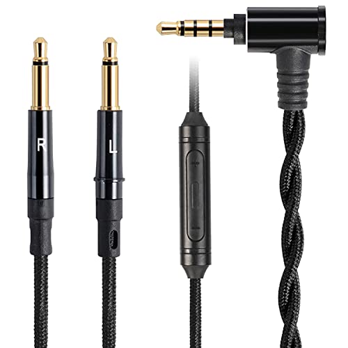 FAAEAL Monitor Headphone Cable,Soft Cotton Yarn Cover Dual 3.5mm Over-Ear AUX Cord Compatible with...