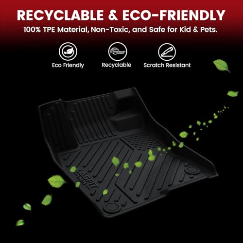 Image of LASFIT Floor Mats & Cargo Mat for Toyota Prius 2010-2015, All Weather TPE Custom Fit Easy Clean Durable No-Curling Floor Liners for Prius 2010 2011 2012 2013 2014 2015 Car Mats & Trunk Mat