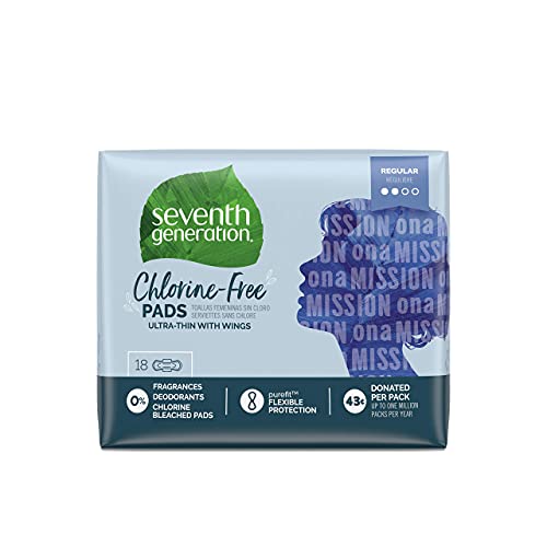 Seventh Generation Ultrathin Pads, Regular with wings, Free & Clear, 18 count