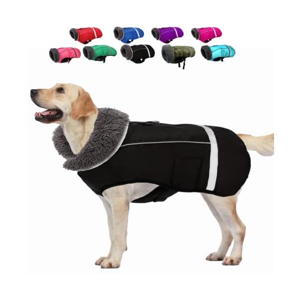 Doglay Dog Winter Coat with Thicken Furry Collar, Reflective Warm Pet Jacket Waterproof Windproof Dog Clothes for Cold Weather, Soft Puppy Vest Apparel for Small Medium Large Dogs Doglay Dog Winter Coat with Thicken Furry Collar, Reflective Warm Pet Jacket Waterproof Windproof Dog Clothes for Cold Weather, Soft Puppy Vest Apparel for Small Medium Large Dogs