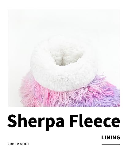 Image of DICUIRD Slipper Socks for Women,Fuzzy House Indoor Boots Slippers with Soft Soles,Warm Cozy Fluffy Sherpa Lined Booties Socks with Non Slip Bottom